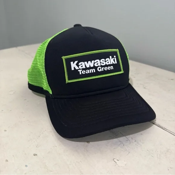 Kawasaki Team Green New Era Snapback Truckers Hat - Picture 2 of 6